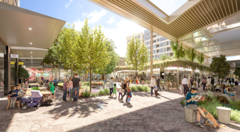 A mixed-use development in Rouse Hill by Cox Architecture. Image: Cox Architecture