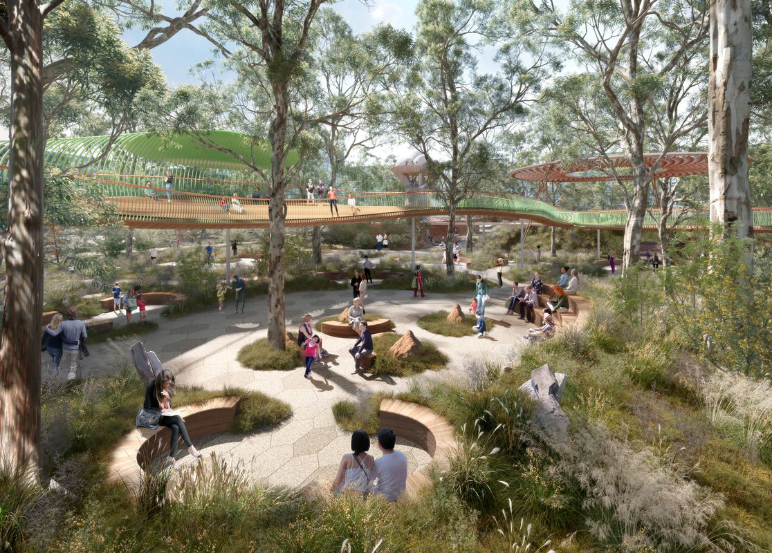 Competition scheme for Bradfield Central Park by Arcadia Landscape Architecture. Image: Courtesy Western Sydney Parkland Authority