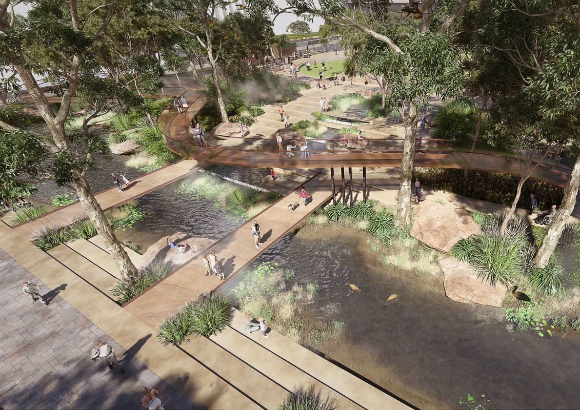 Competition scheme for Bradfield Central Park by TCL. Image: Courtesy Western Sydney Parkland Authority