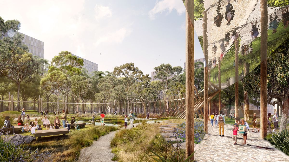 Competition scheme for Bradfield Central Park by Aspect Studios. Image: Courtesy Western Sydney Parkland Authority
