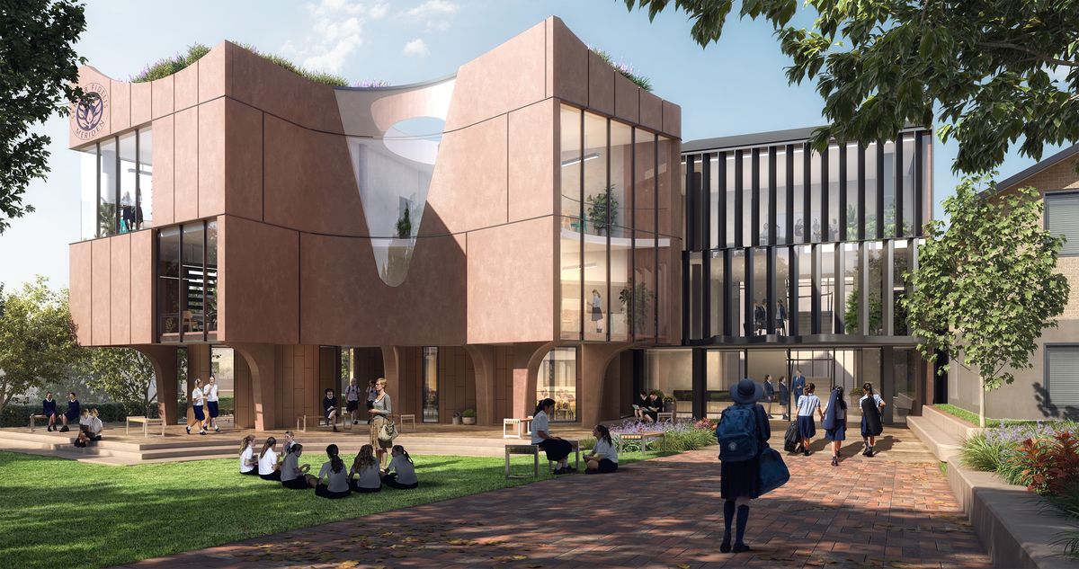 The proposed Design and Creative Arts Building at Meriden School designed by Architectus. Image: Architectus