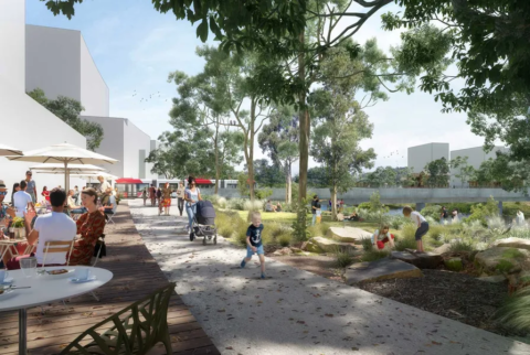 The rezoning plan is aimed at creating a collection of neighbourhoods connected by green corridors. Image: Narrative Graphics