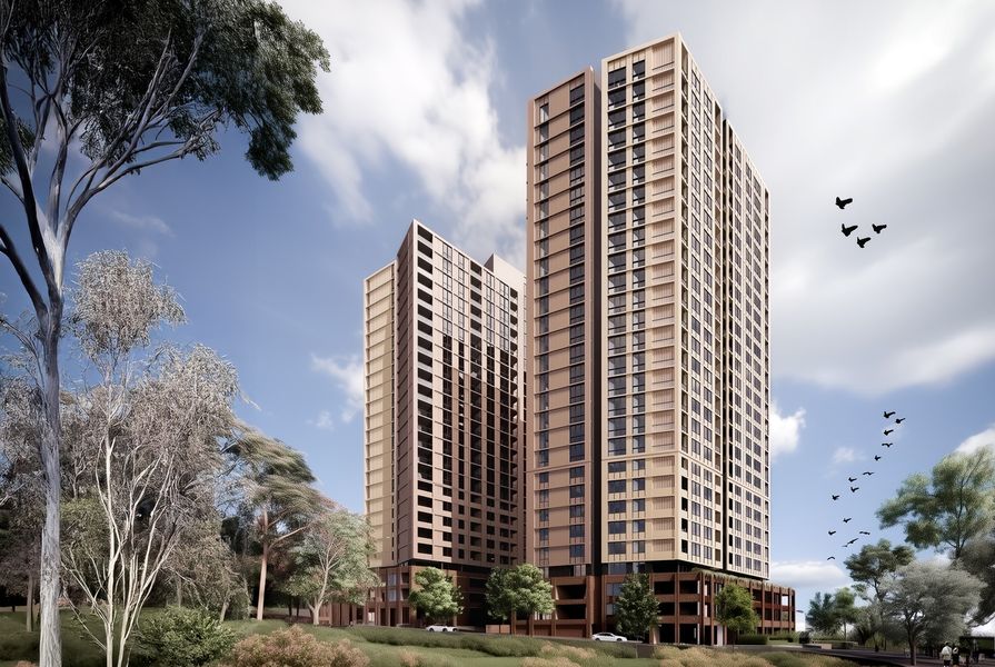 NSW health-precinct housing scheme on exhibition. Image: Group GSA