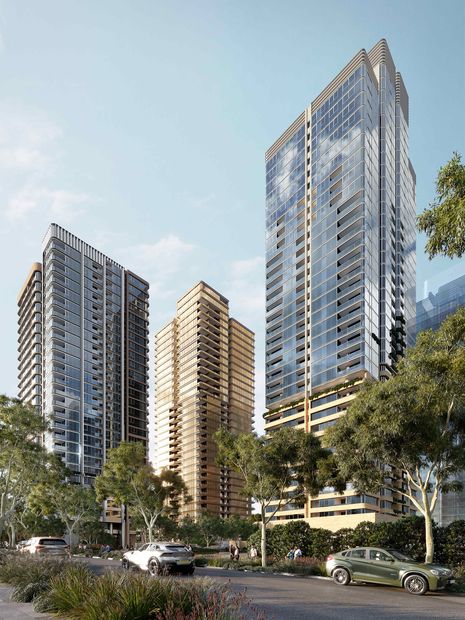 The proposed masterplan includes eight residential towers, providing a total of over 1,800 homes. Image: Courtesy Billbergia